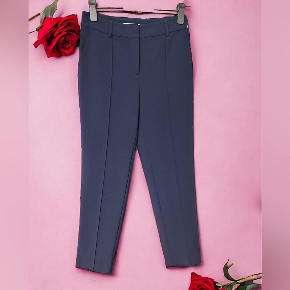 St. John Collection Emma Straight Leg Navy Pants 8
